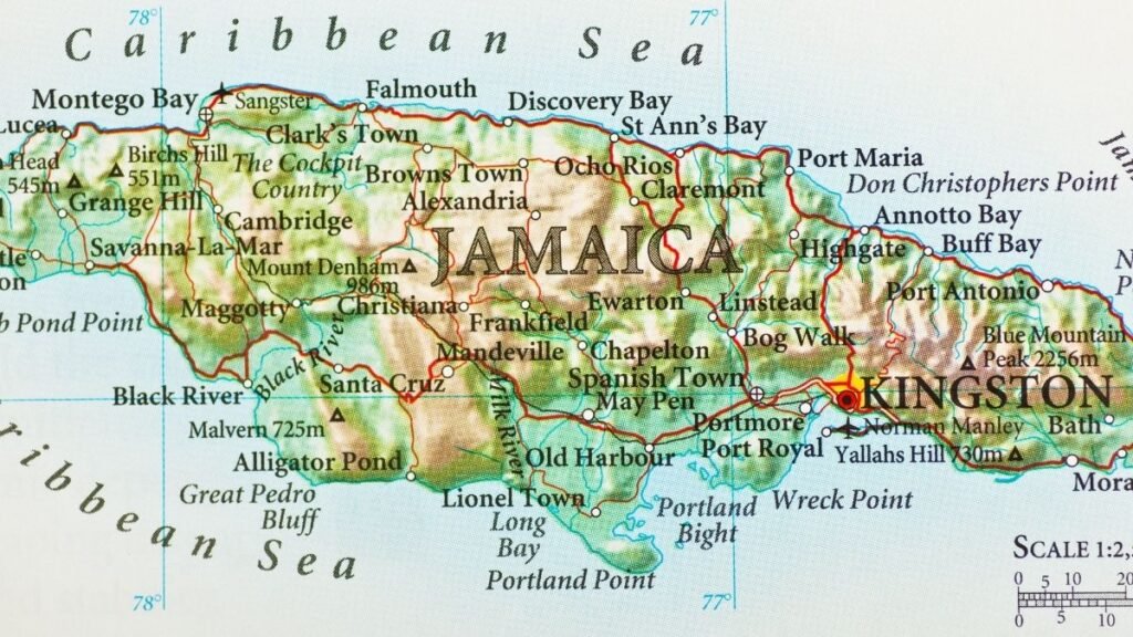 Detailed image of Jamaican map